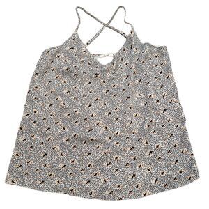 Floreat Anthropologie Pale Blue Print Satin Cami Women's Size XS